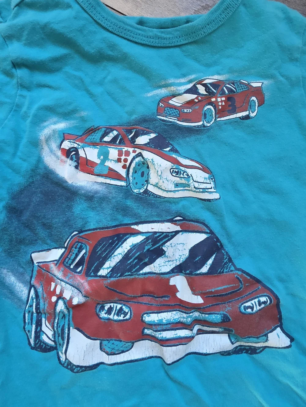 The Children's Place Navy & Teal Short Sleeve Tees with Vehicle Graphics